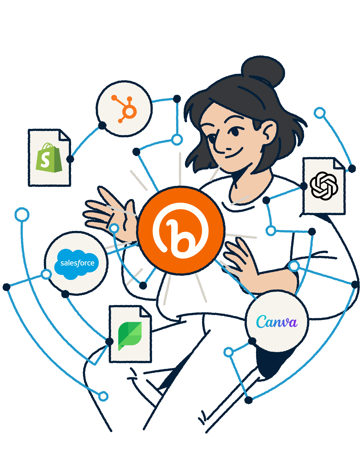 Woman on laptop using Bitly to convert a bit.ly link to a branded link.